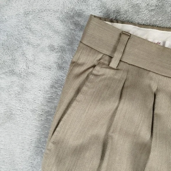 Canali Proposta Pants Mens 36/52 Tan Wool Pleated Dress Trousers Made Italy - Picture 3 of 11